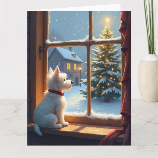West Highland White Terrier Christmas Morning View カード (正面)