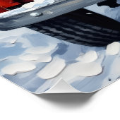 West Highland White Terrier Christmas Red Truck ポスター (コーナー)