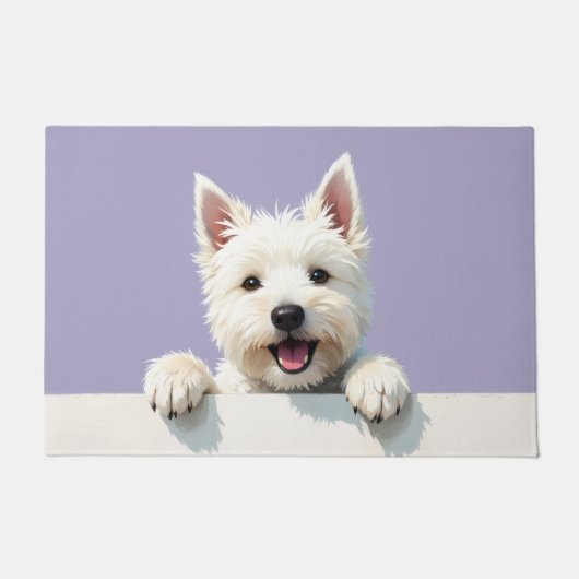 West Highland White Terrier Doormat Art ドアマット (正面)