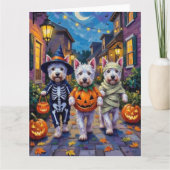 West Highland White Terrier In Halloween Costumes カード (正面)