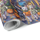 West Highland White Terrier In Halloween Costumes ラッピングペーパー (ロールコーナー)