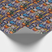 West Highland White Terrier In Halloween Costumes ラッピングペーパー (角)