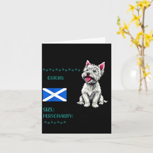 West Highland White Terrier Origin Funny Westie Do カード (黄色い花)