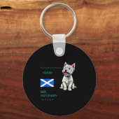 West Highland White Terrier Origin Funny Westie Do キーホルダー (正面)