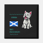 West Highland White Terrier Origin Funny Westie Do マグネット (正面)