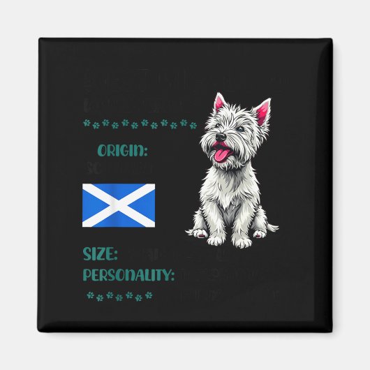 West Highland White Terrier Origin Funny Westie Do マグネット (正面)
