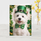 West Highland White Terrier St. Patrick’s Day Card カード (黄色い花)