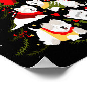 West Highland White Terrier Westie Christmas Tree  ポスター (角)