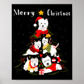 West Highland White Terrier Westie Christmas Tree  ポスター (正面)