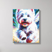 West Highland White Terrier "Westie" Dog Portrait キャンバスプリント (正面)