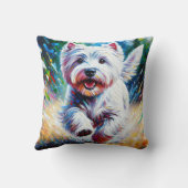 West Highland White Terrier "Westie" Dog Portrait クッション (裏面)