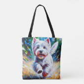 West Highland White Terrier "Westie" Dog Portrait トートバッグ (裏面)