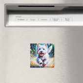 West Highland White Terrier "Westie" Dog Portrait マグネット (インサイチュ (食洗機))
