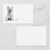 West Highland White Terrier. "Westy" 名刺 (正面/裏面)