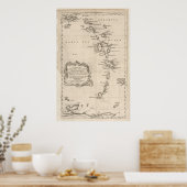 West Indies Antique Map ポスター (キッチン)