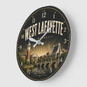 West Lafayette Indiana College Town ラージ壁時計 (傾斜)