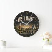 West Lafayette Indiana College Town ラージ壁時計 (ホーム)