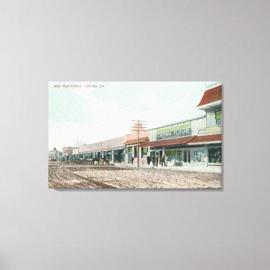 West Main StreetTurlockのビュー（カリフォルニア州） キャンバスプリント (正面)