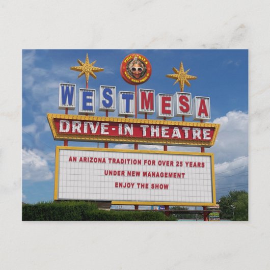 West Mesa Drive-Inのマーキーポストカード ポストカード (正面)