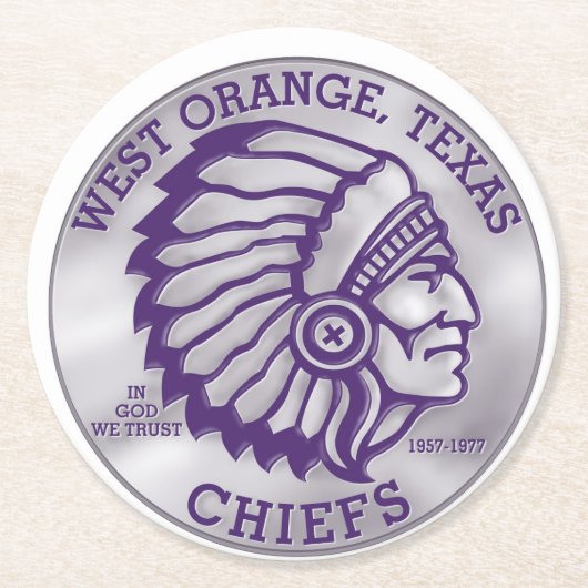 WEST ORANGEの責任者のコースター ラウンドペーパーコースター (正面)