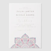 West Pacific Variant Oval Classic Mandala Wedding ベラム紙招待状 (正面)