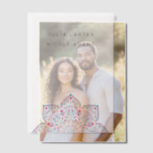 West Pacific Variant Oval Classic Mandala Wedding ベラム紙招待状 (オフセット (カップル))