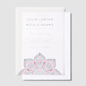 West Pacific Variant Oval Classic Mandala Wedding ベラム紙招待状 (オフセット)