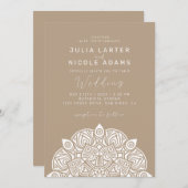 West Pacific Variant Oval Classic Mandala Wedding 招待状 (正面/裏面)