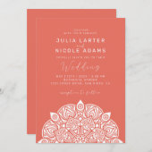 West Pacific Variant Oval Classic Mandala Wedding 招待状 (正面/裏面)