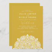 West Pacific Variant Oval Classic Mandala Wedding 招待状 (正面/裏面)