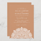 West Pacific Variant Oval Classic Mandala Wedding 招待状 (正面/裏面)