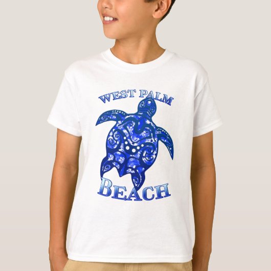 West Palm Beach Florida Vacation Tribal Turtle Tシャツ (正面)