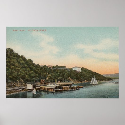 West Point, NY – ハドソン川の港のビュー ポスター (正面)
