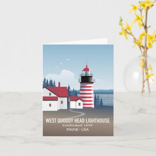 West Quoddy Head Lighthouse カード (黄色い花)