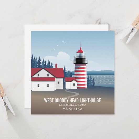 West Quoddy Head Lighthouse カード (正面/裏面インサイチュ)