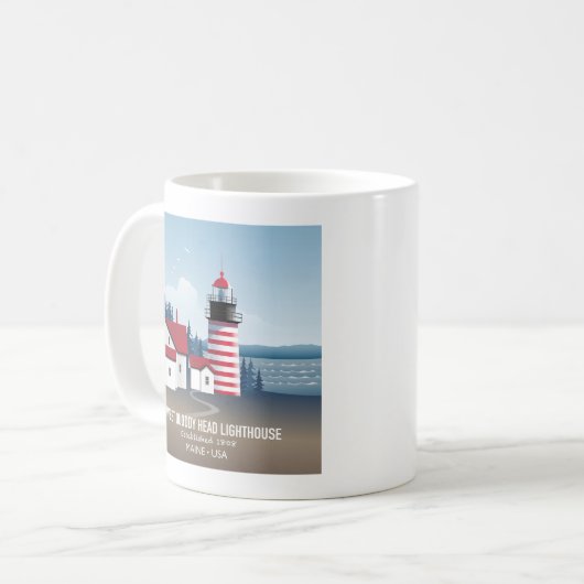 West Quoddy Head Lighthouse コーヒーマグカップ (正面左)