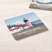 West Quoddy Head Lighthouse スクエアペーパーコースター (アングル)