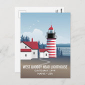 West Quoddy Head Lighthouse ポストカード (正面/裏面)
