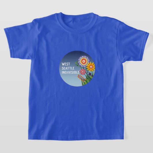 West Seattle Indivisible Kids Blue Flower t-shirt Tシャツ (レイダウン)