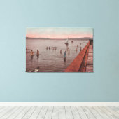 West Seattle, WA – コニーアイランドビーチ キャンバスプリント (インサイチュ (ウッドフロア))