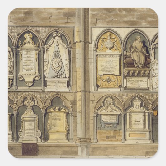 West Side of Poet's Corner, 'Westminからのプレート24 スクエアシール (正面)