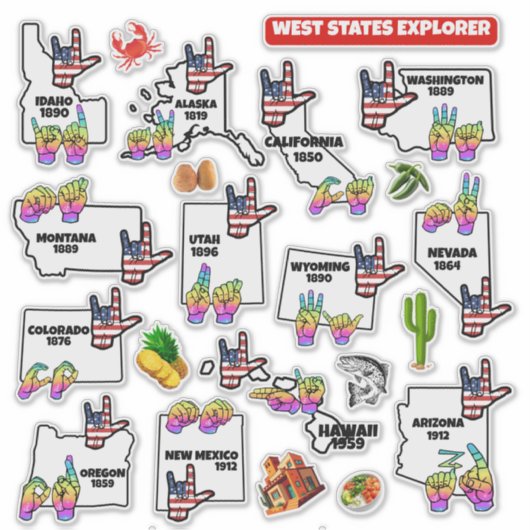 West States Explorer — Educational Sticker シール (正面)