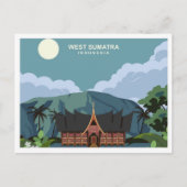 West Sumatra Indonesia travel place illustration ポストカード (正面)