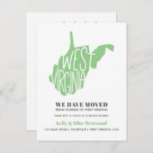 WEST VIRGINIA新しいアドレスを移動しました新しいホーム ポストカード (正面/裏面)