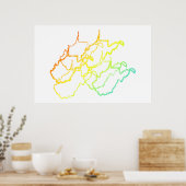 west virginia chill blur ポスター (キッチン)