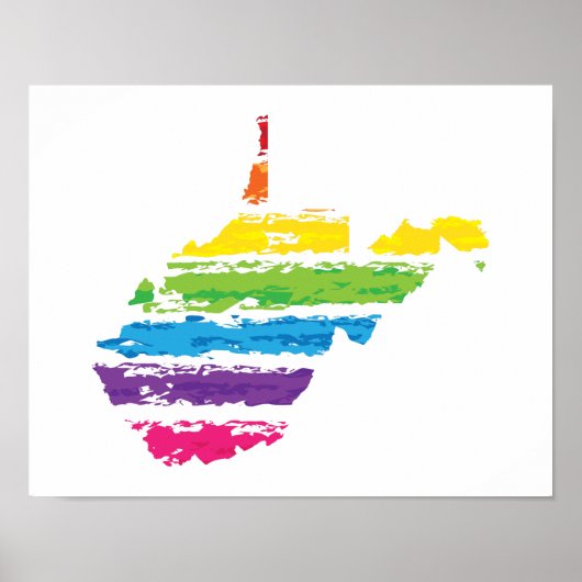 west virginia color strokes ポスター (正面)
