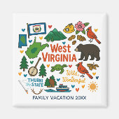 West Virginia Family Trip Keepsake Personalized マグネット (正面)