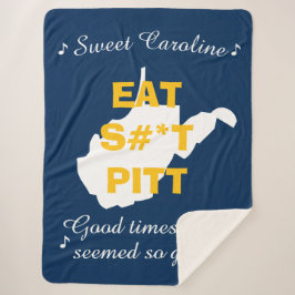 West Virginia Funny Sherpa Blanket Blue シェルパブランケット