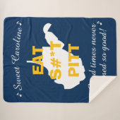 West Virginia Funny Sherpa Blanket Blue シェルパブランケット (正面(横))