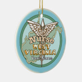 West Virginia Nurse Caduceus セラミックオーナメント (右)